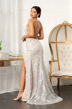 Load image into Gallery viewer, Jewel Embellished Mesh Mermaid Dress Side Slit and Detached Mesh Layer GLGL3003-4