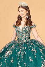 Load image into Gallery viewer, Embroidered Off Shoulder Mesh Quinceanera Dress Separate Long Sleeves GLGL3074-3