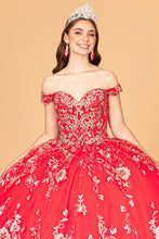 Load image into Gallery viewer, Embroidered Off Shoulder Mesh Quinceanera Dress Separate Long Sleeves GLGL3074-6