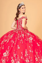 Load image into Gallery viewer, Embroidered Off Shoulder Mesh Quinceanera Dress Separate Long Sleeves GLGL3074-7