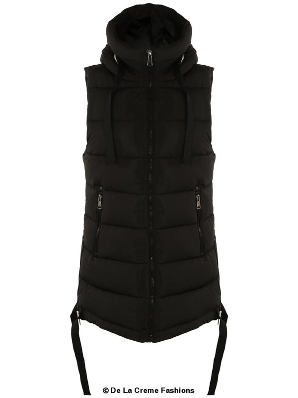 Hooded Puffer Gilet With Webbing Detail Jackets & Coats LoveAdora