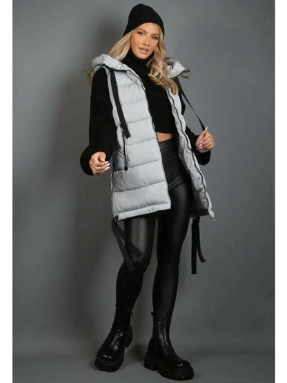 Hooded Puffer Gilet With Webbing Detail Jackets & Coats LoveAdora