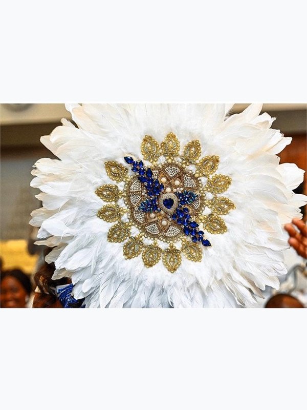 Jumbo hand fan/ feather bridal african wedding fan African Accessories LoveAdora