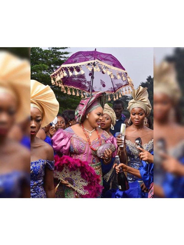 Bridal umbrella lace/fabric parasol African Accessories LoveAdora