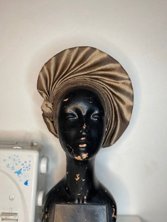 Two tone ready to wear african gele headgear Head Wrap LoveAdora