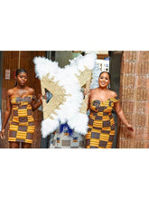 Load image into Gallery viewer, Jumbo hand fan/ feather bridal african wedding fan African Accessories LoveAdora