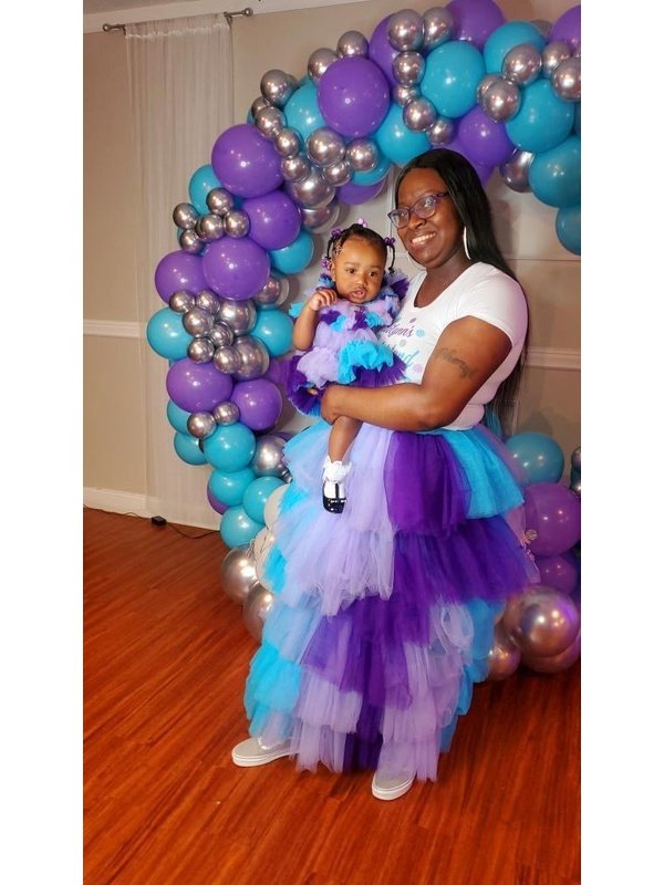 Teal & Purple Tulle Dress Mom & Daughter Party Dresses LoveAdora