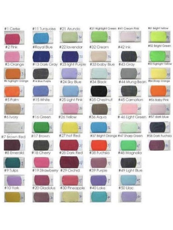 Color Swatch Palette for Custom Tulle Robes _Love Adora