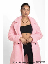 Load image into Gallery viewer, Jackie Double Breasted Borg Teddy Midi Coat Jackets &amp; Coats LoveAdora