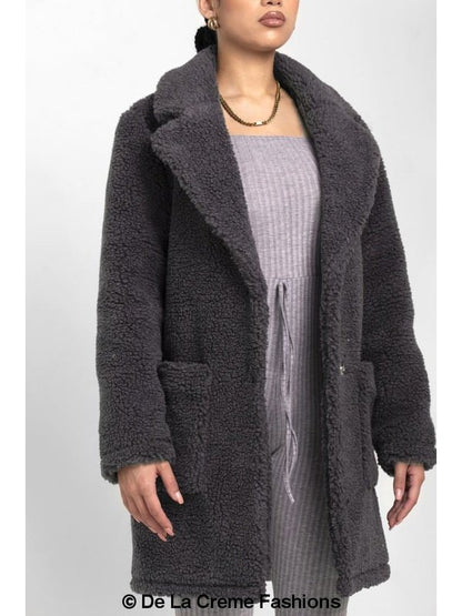 Jacqueline Oversized Teddy Coat Jackets & Coats LoveAdora