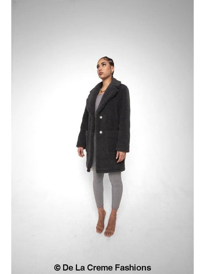 Jacqueline Oversized Teddy Coat Jackets & Coats LoveAdora