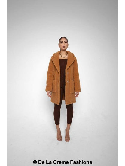 Jacqueline Oversized Teddy Coat Jackets & Coats LoveAdora