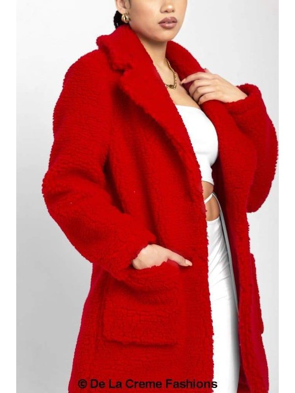 Jacqueline Oversized Teddy Coat Jackets & Coats LoveAdora