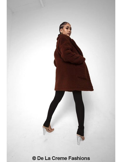 Jacqueline Oversized Teddy Coat Jackets & Coats LoveAdora