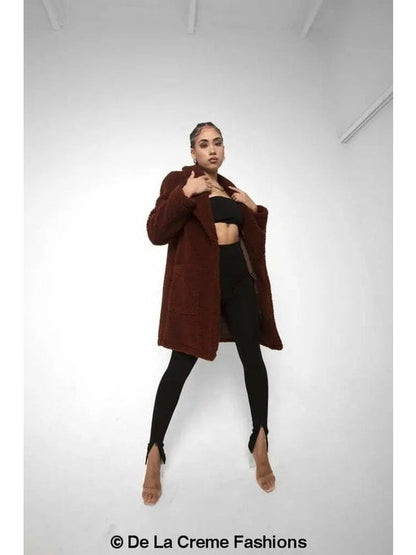 Jacqueline Oversized Teddy Coat Jackets & Coats LoveAdora