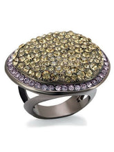 Load image into Gallery viewer, Ladies Fashion Chocolate Gold Brass Ring with Top Grade Crystal in Multi Ring LoveAdora