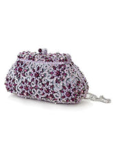 Load image into Gallery viewer, Imitation Rhodium White Metal Clutch with Top Grade Crystal Clutch Purse LoveAdora