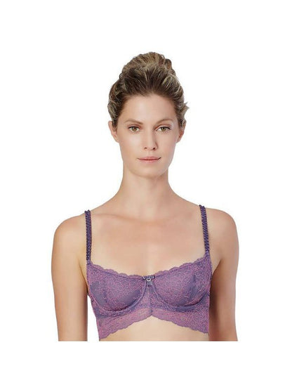 Longline Lace Demi Cup Bra Montelle Boudoir Glamour Longline Bra LoveAdora