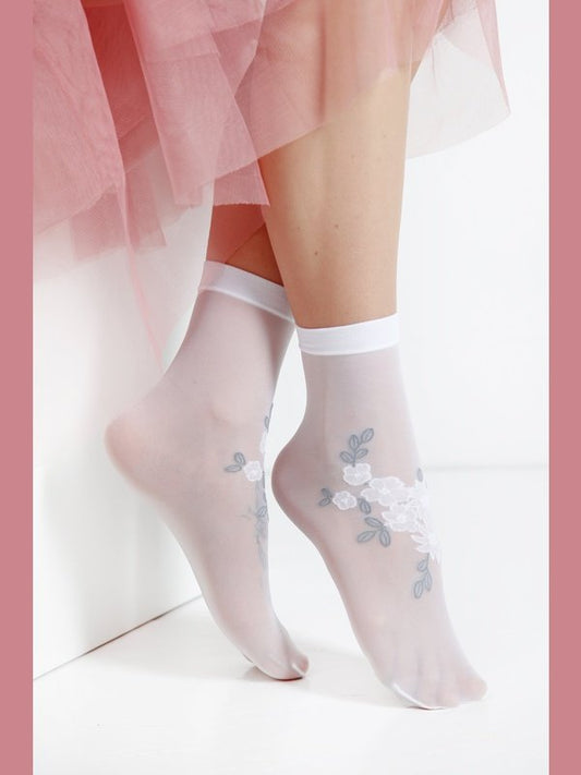 MATILDE sheer white socks for women