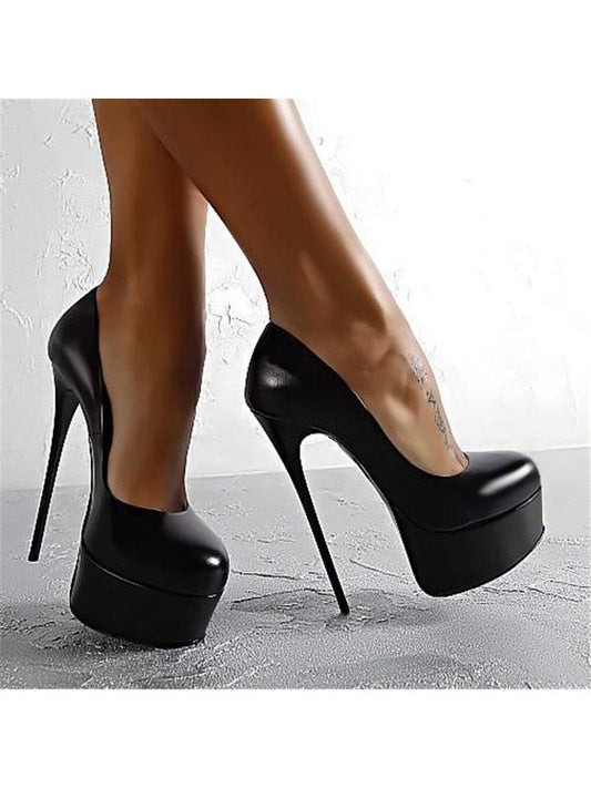 Platform High Heel Shoes for Ladies Summer Style Black Stiletto Heel