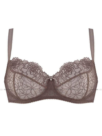 Sheer Lace Balcony Bra Gorteks Pamela Mocha Sheer Bra LoveAdora