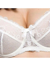 Load image into Gallery viewer, Lauma Sparkling Bridal Full Figure Sheer Lace Bra Lingerie &amp; Underwear LoveAdora