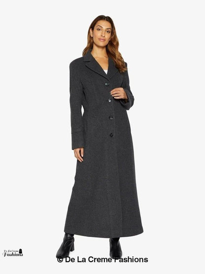 Slim Fit Wool Blend Longline Maxi Coat Jackets & Coats LoveAdora