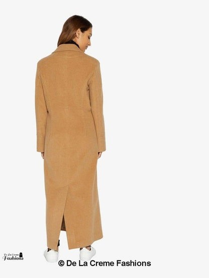 Slim Fit Wool Blend Longline Maxi Coat Jackets & Coats LoveAdora