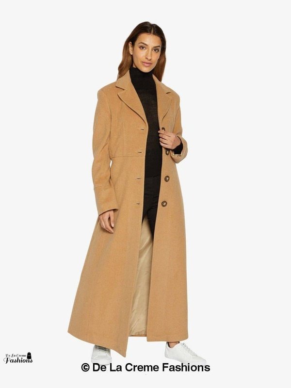 Slim Fit Wool Blend Longline Maxi Coat Jackets & Coats LoveAdora