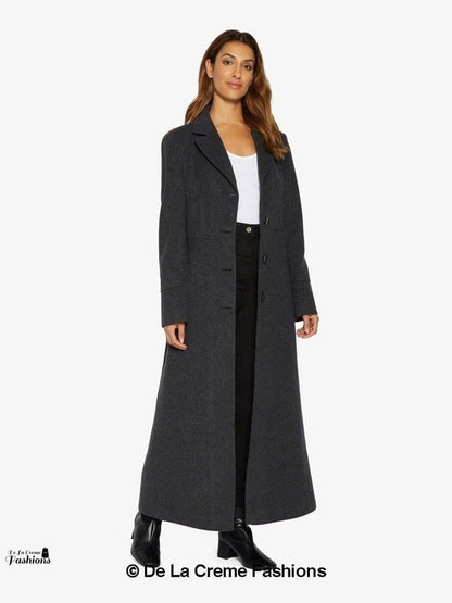 Slim Fit Wool Blend Longline Maxi Coat Jackets & Coats LoveAdora