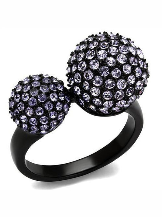 TK2285 IP Black Ion Plating Stainless Steel Ring Rings LoveAdora